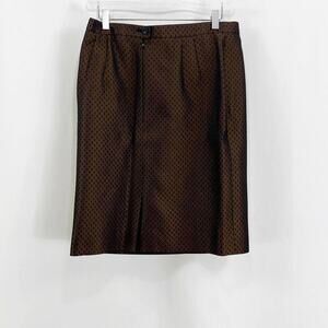 ESCADA Brown Silk Wool Diamond Pattern Pencil Skirt 8